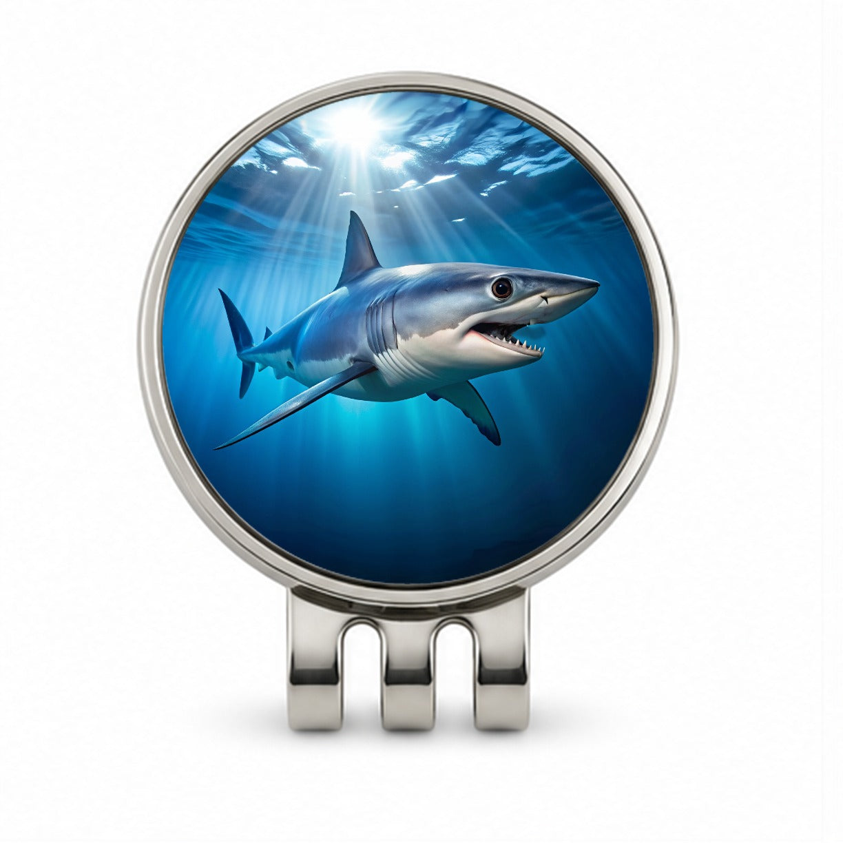 Mako Shark Golf Hat Clip with Ball Marker