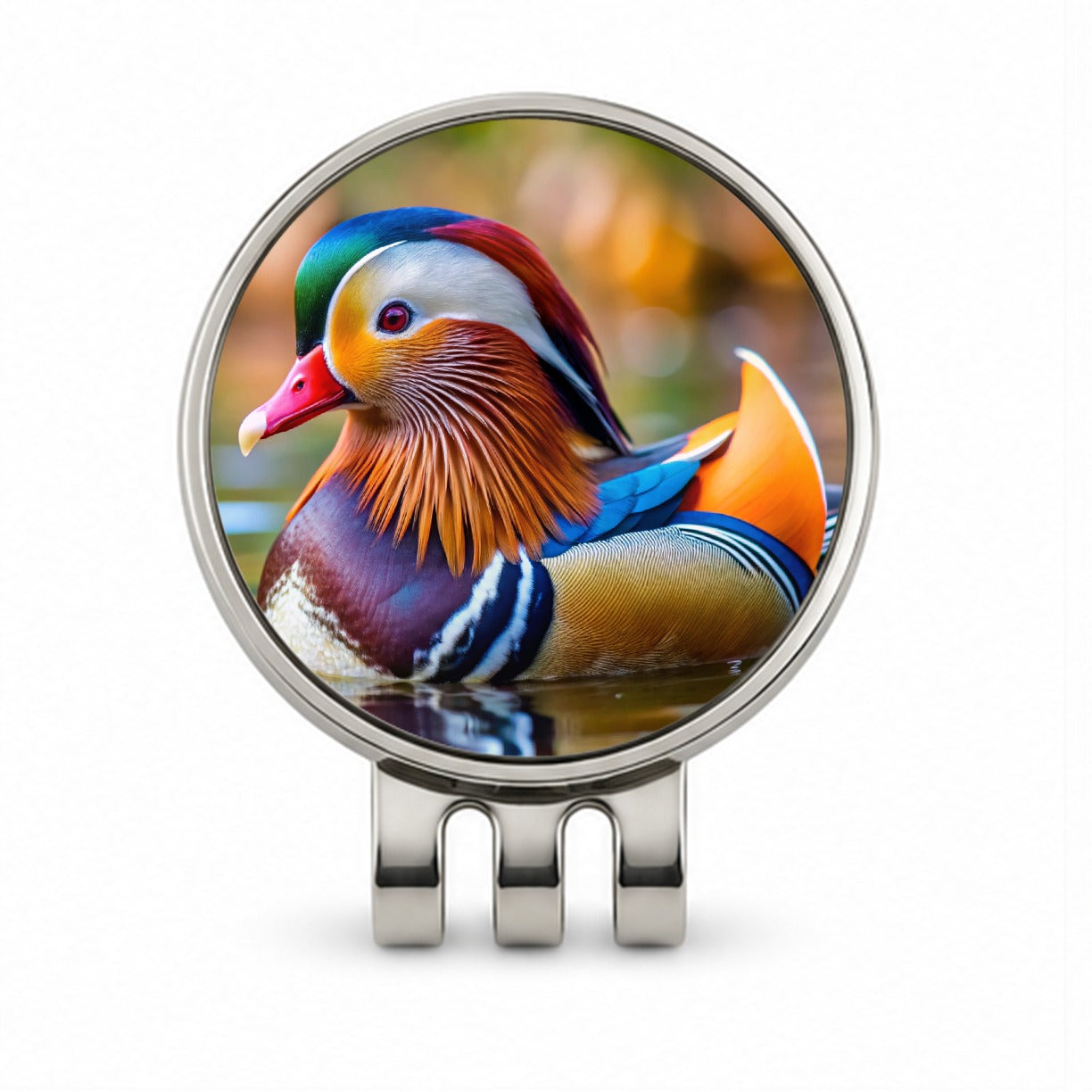 Mandarin Duck Golf Hat Clip with Ball Marker