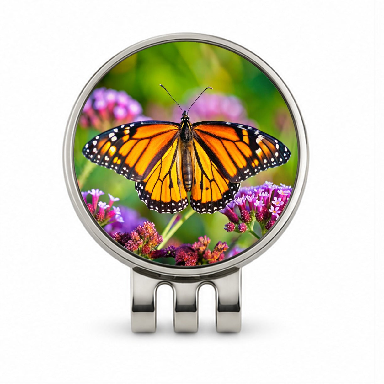 Monarch Butterfly Golf Hat Clip with Ball Marker