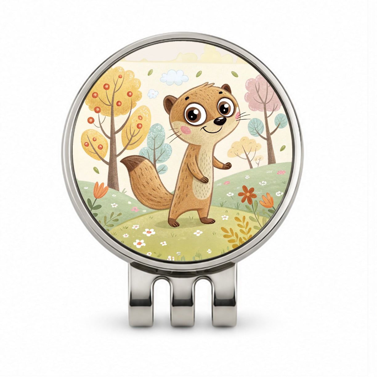 Mongoose Children's Illustration Style Golf Hat Clip with Ball Marker