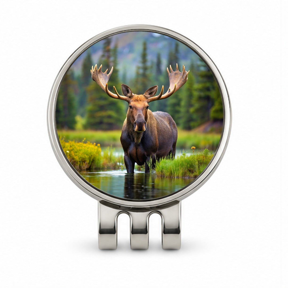 Moose Golf Hat Clip with Ball Marker