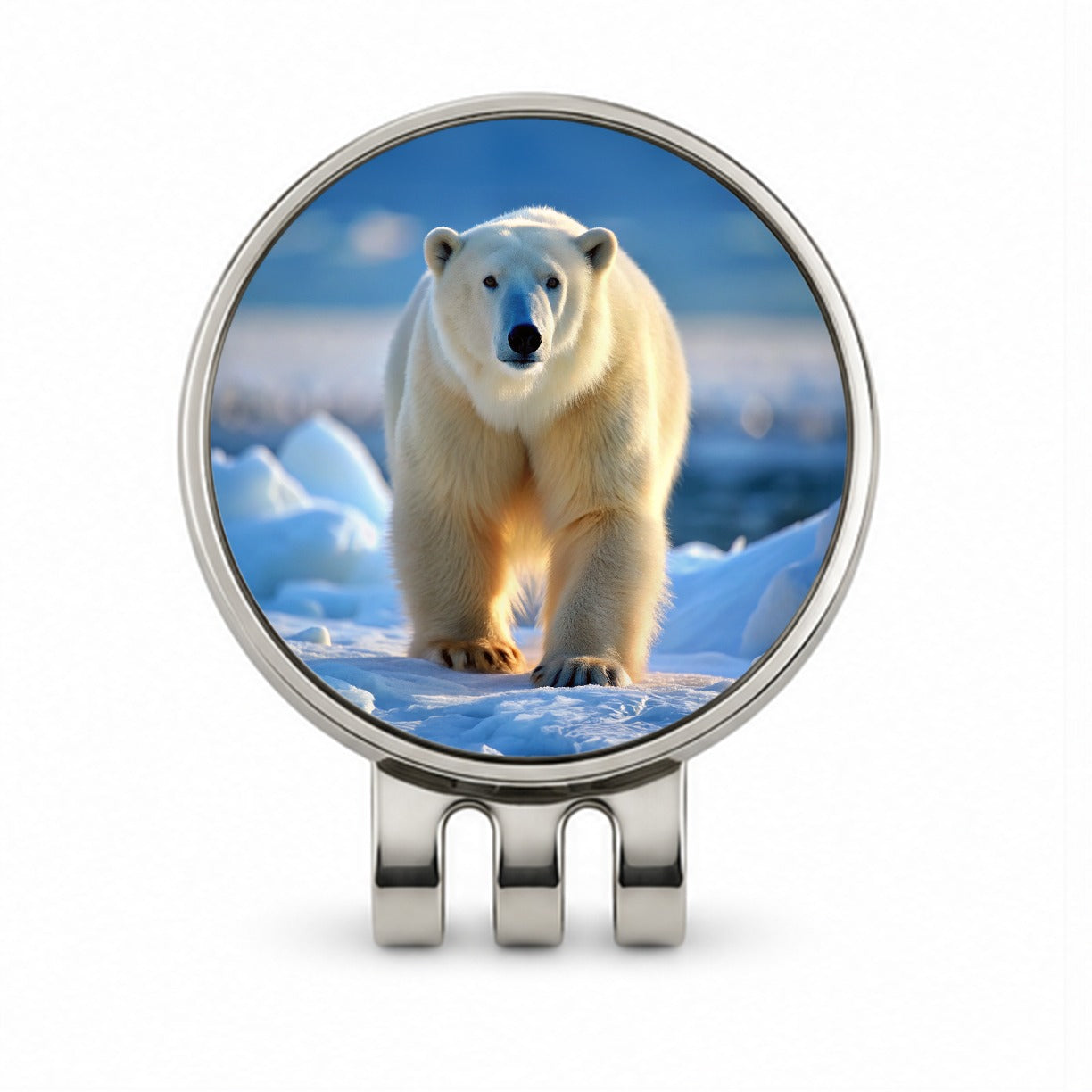 Polar Bear Golf Hat Clip with Ball Marker