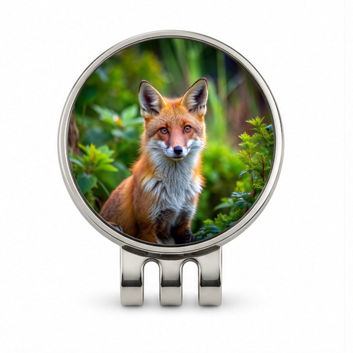 Red Fox Golf Hat Clip with Ball Marker
