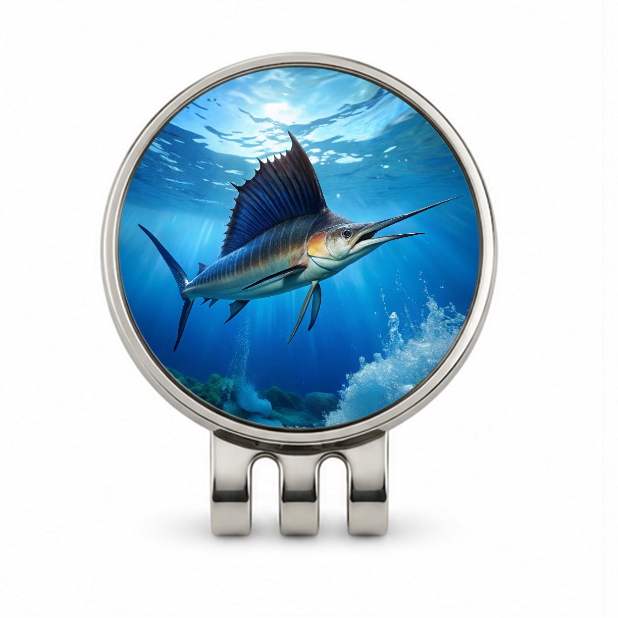 Sailfish Golf Hat Clip with Ball Marker