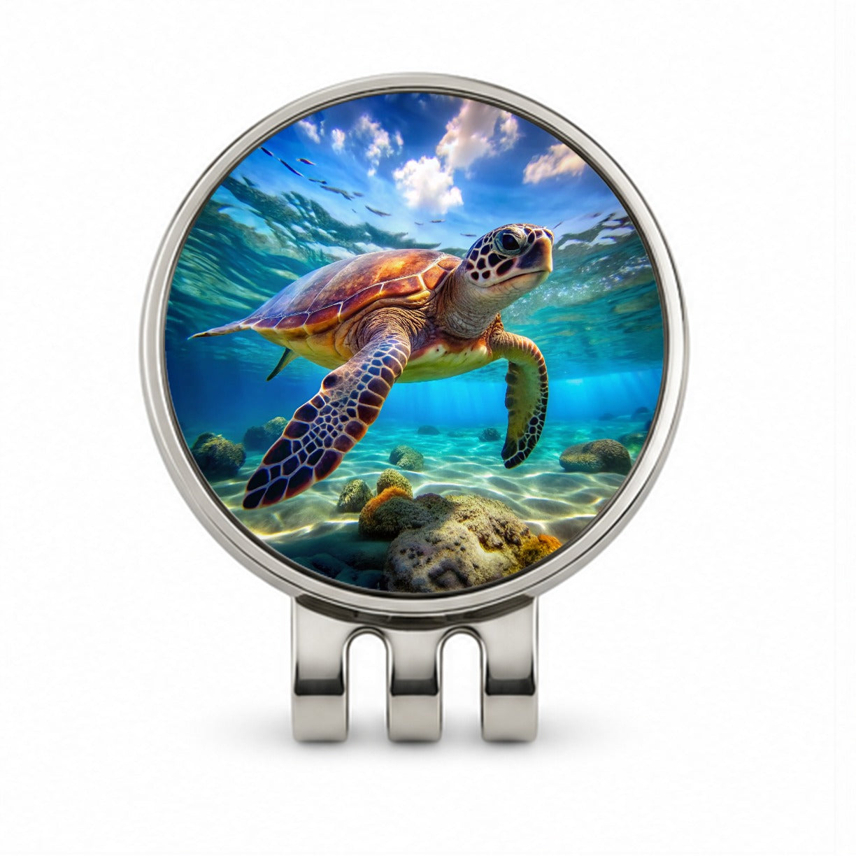 Sea Turtle Golf Hat Clip with Ball Marker