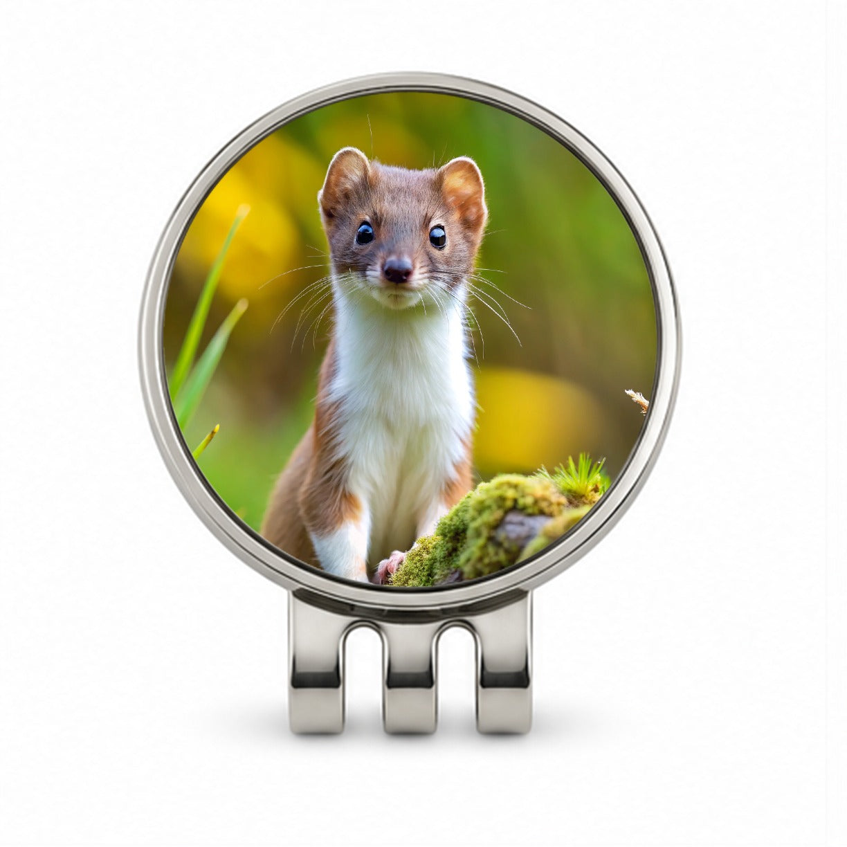 Stoat Ermine Golf Hat Clip with Ball Marker
