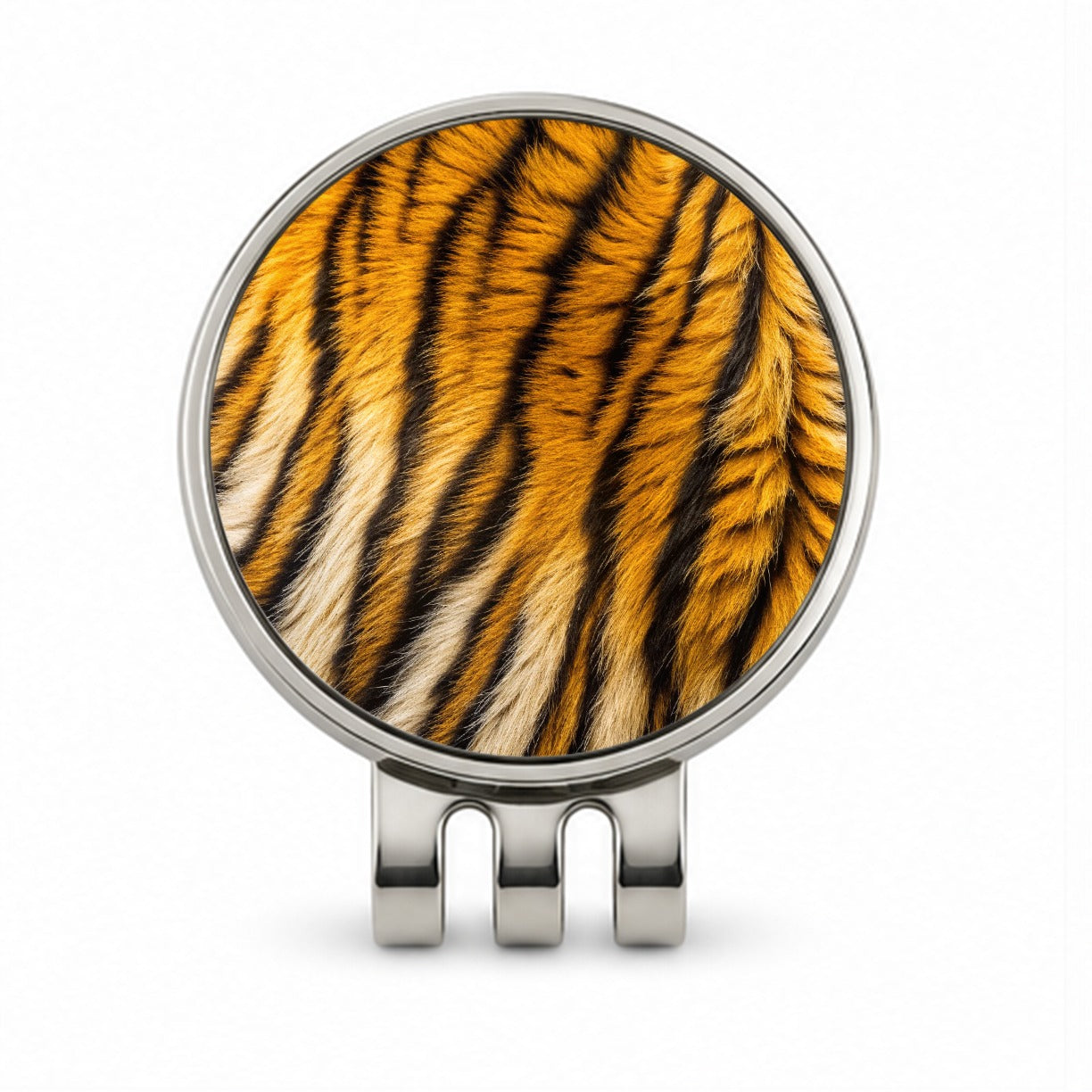 Tiger Stripes Fur Pattern Golf Hat Clip with Ball Marker