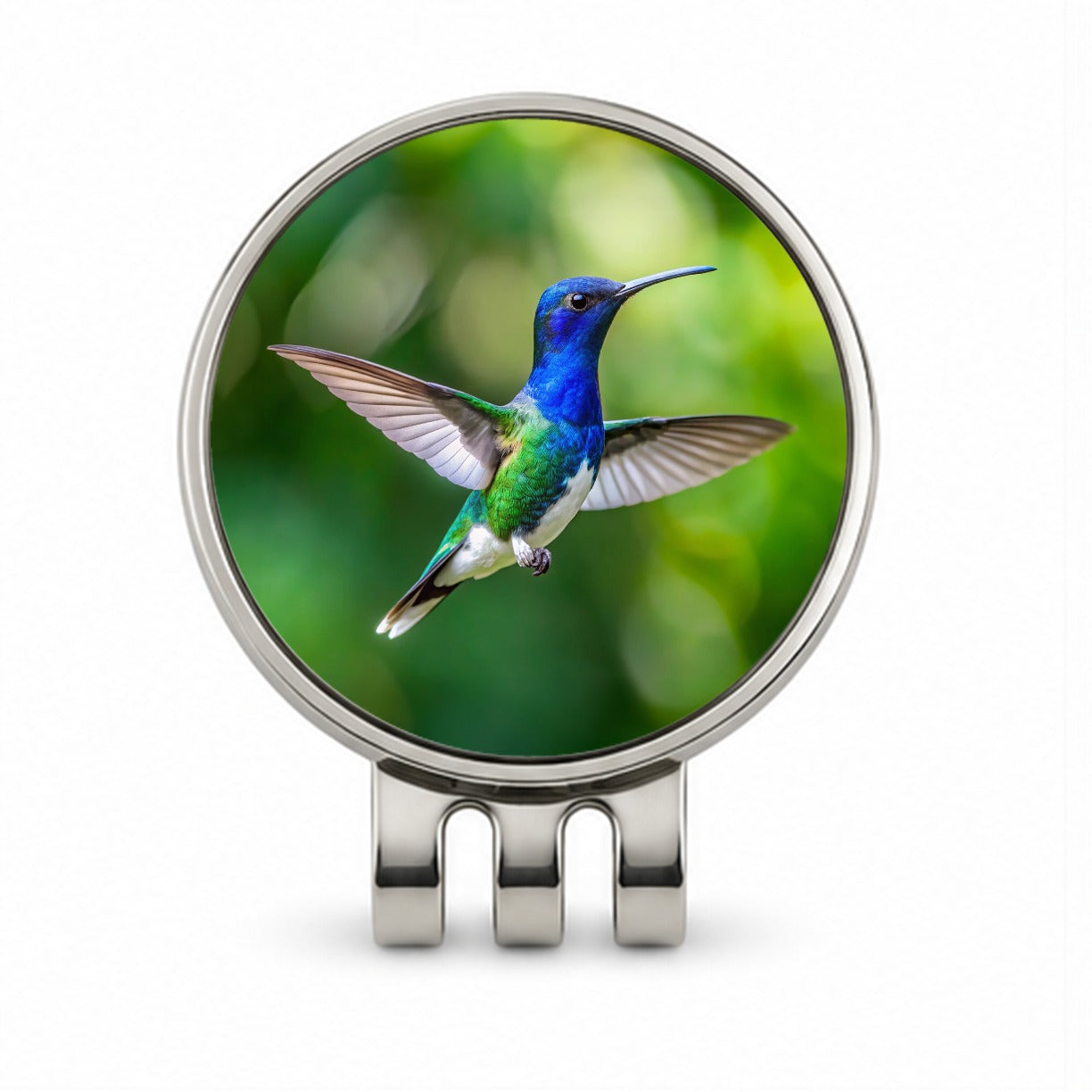 White Necked Jacobin Hummingbird Backyard Bird Golf Hat Clip with Ball Marker