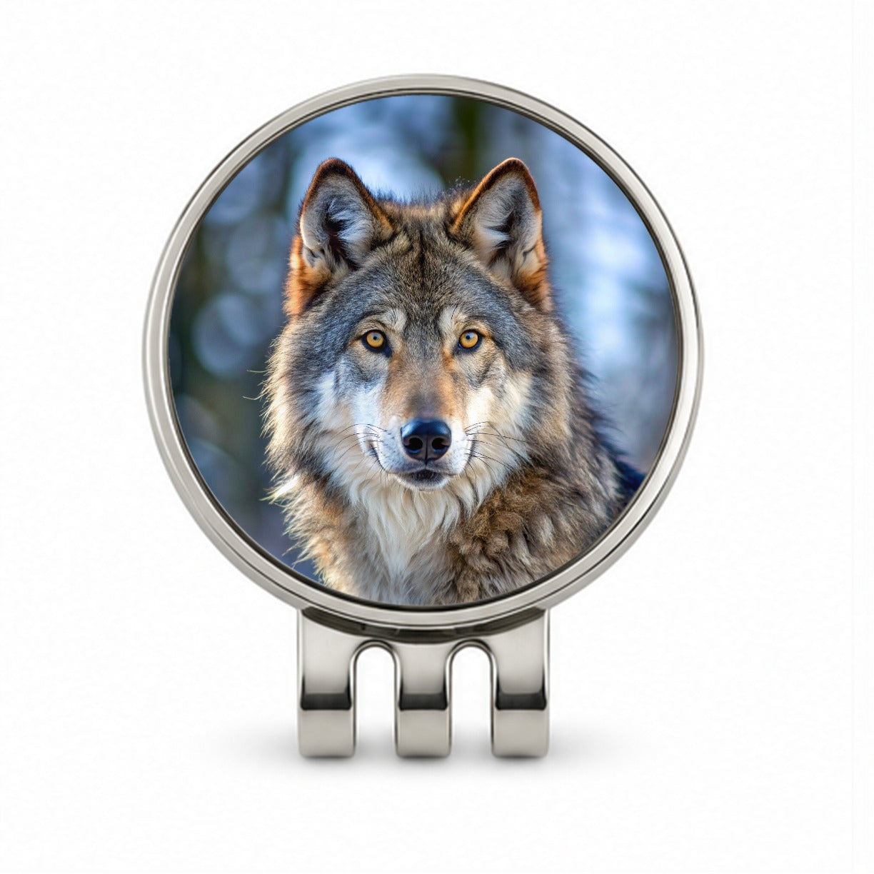 Wolf Golf Hat Clip with Ball Marker