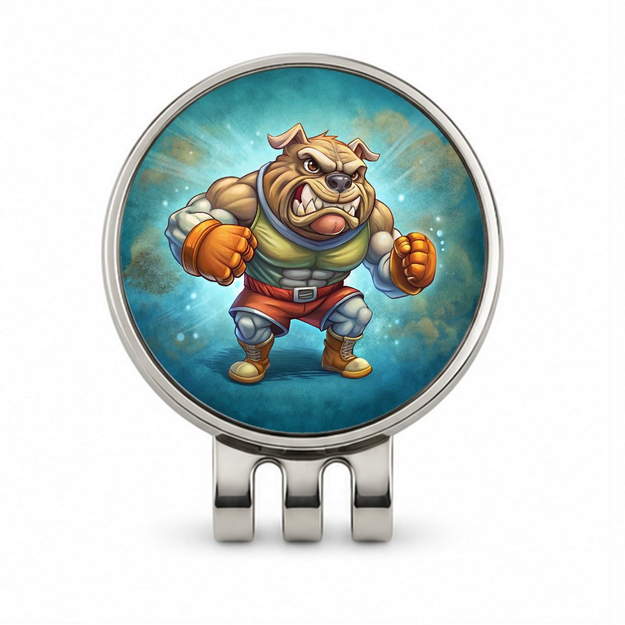 Fighting Bulldog School Mascot Golf Hat Clip with Ball Marker