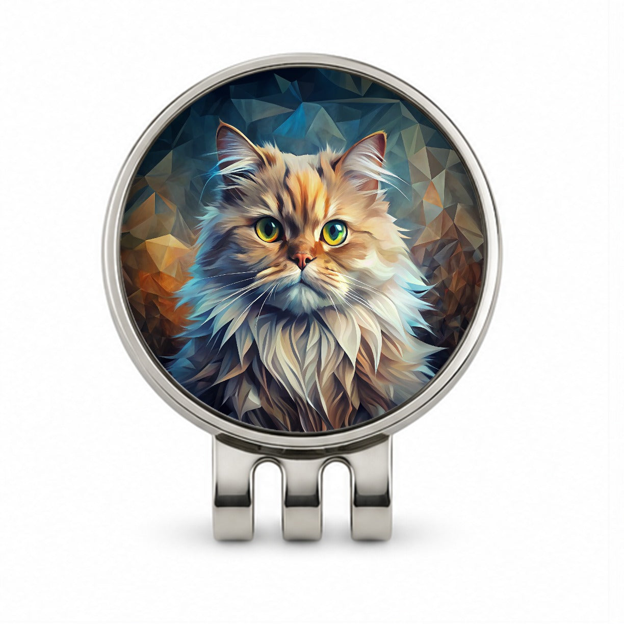 Persian Cat Contemporary Art Golf Hat Clip with Ball Marker