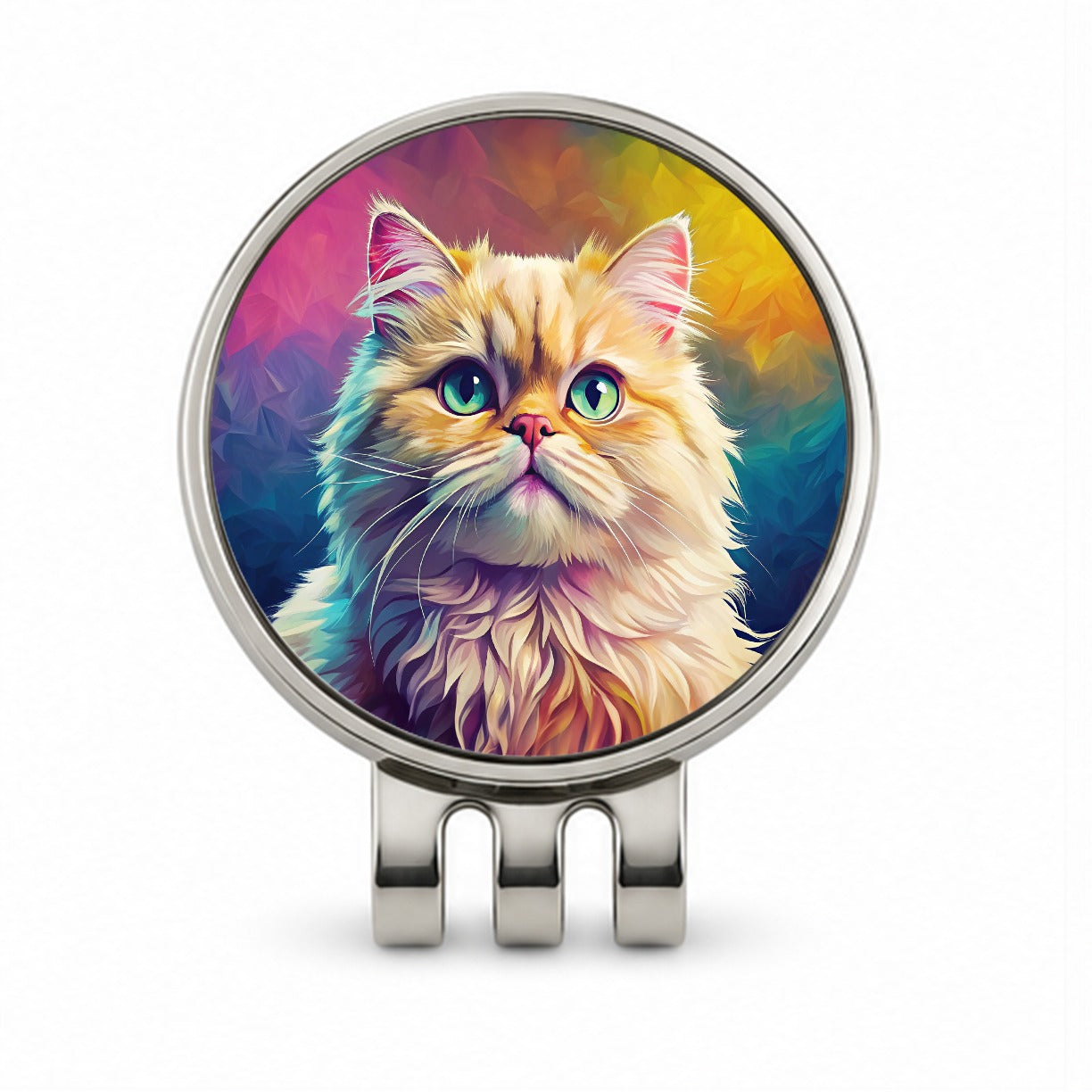 Persian Cat Pop Art Golf Hat Clip with Ball Marker