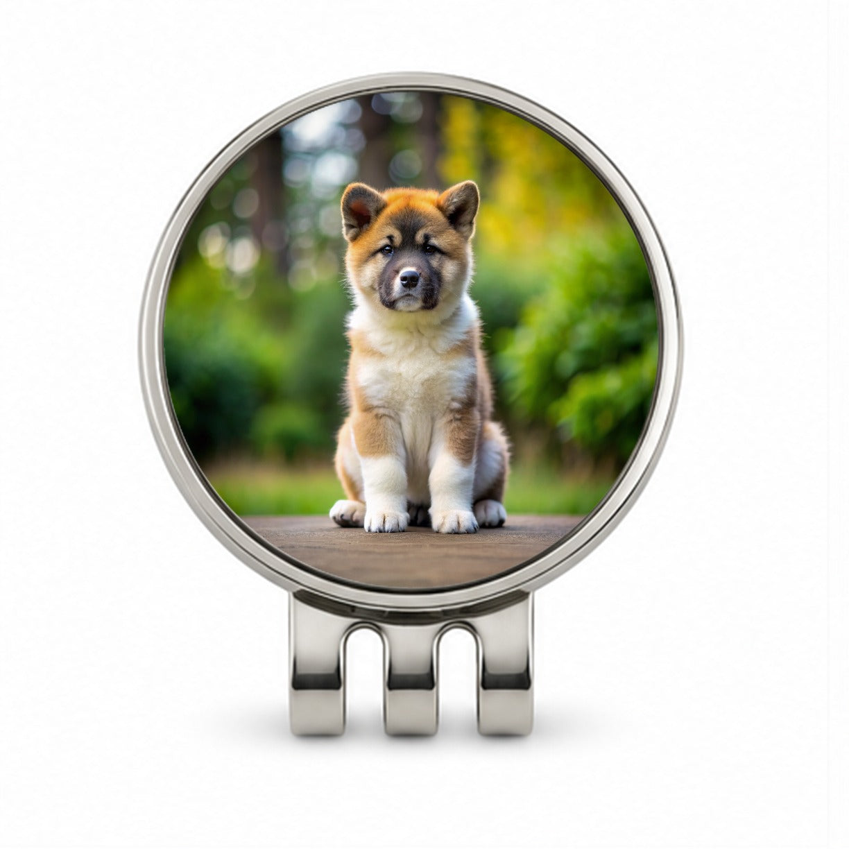 Akita Dog Puppy Photo Golf Hat Clip with Ball Marker