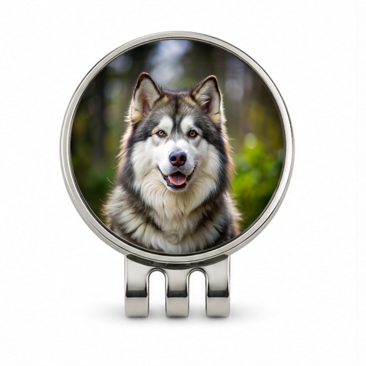 Alaskan Malamute Dog Photo Golf Hat Clip with Ball Marker