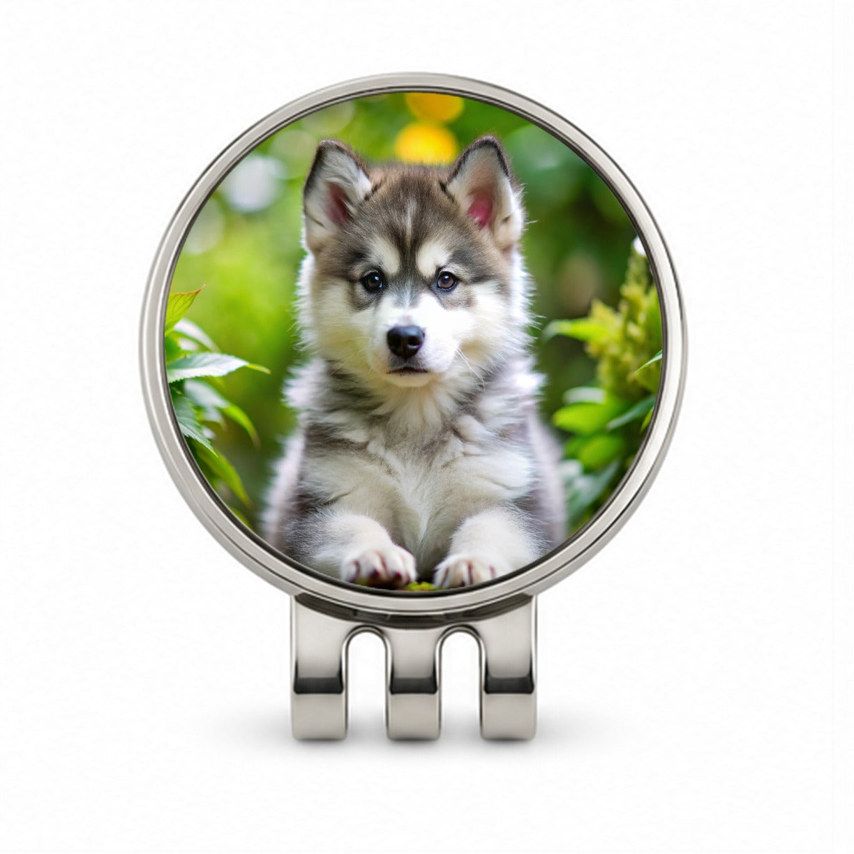 Alaskan Malamute Dog Puppy Photo Golf Hat Clip with Ball Marker
