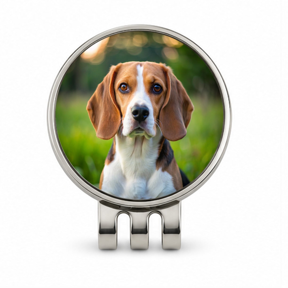 Beagle Dog Photo Golf Hat Clip with Ball Marker