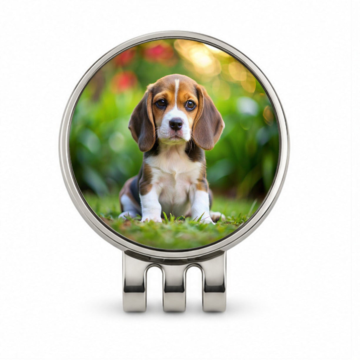 Beagle Dog Puppy Photo Golf Hat Clip with Ball Marker