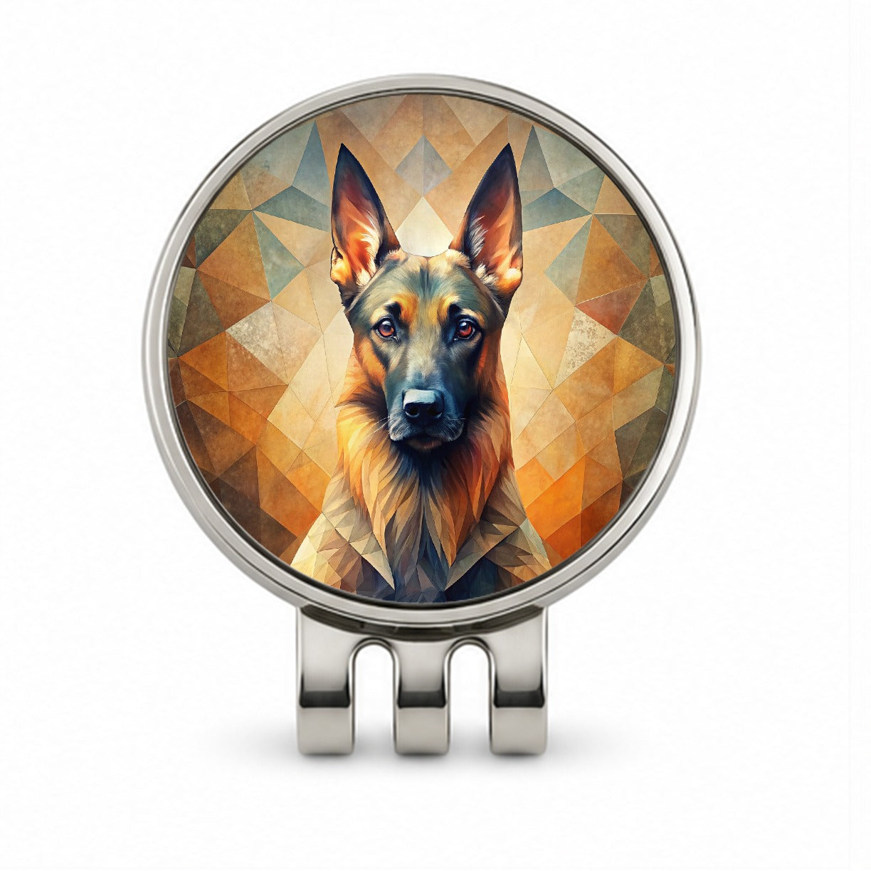 Belgian Malinois Dog Abstract Stylized Art Golf Hat Clip with Ball Marker