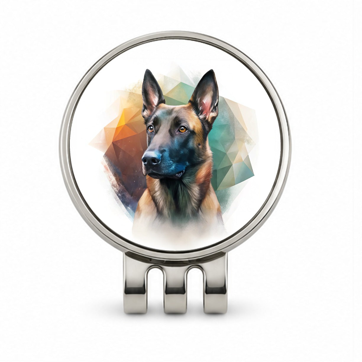 Belgian Malinois Dog Contemporary Art Golf Hat Clip with Ball Marker