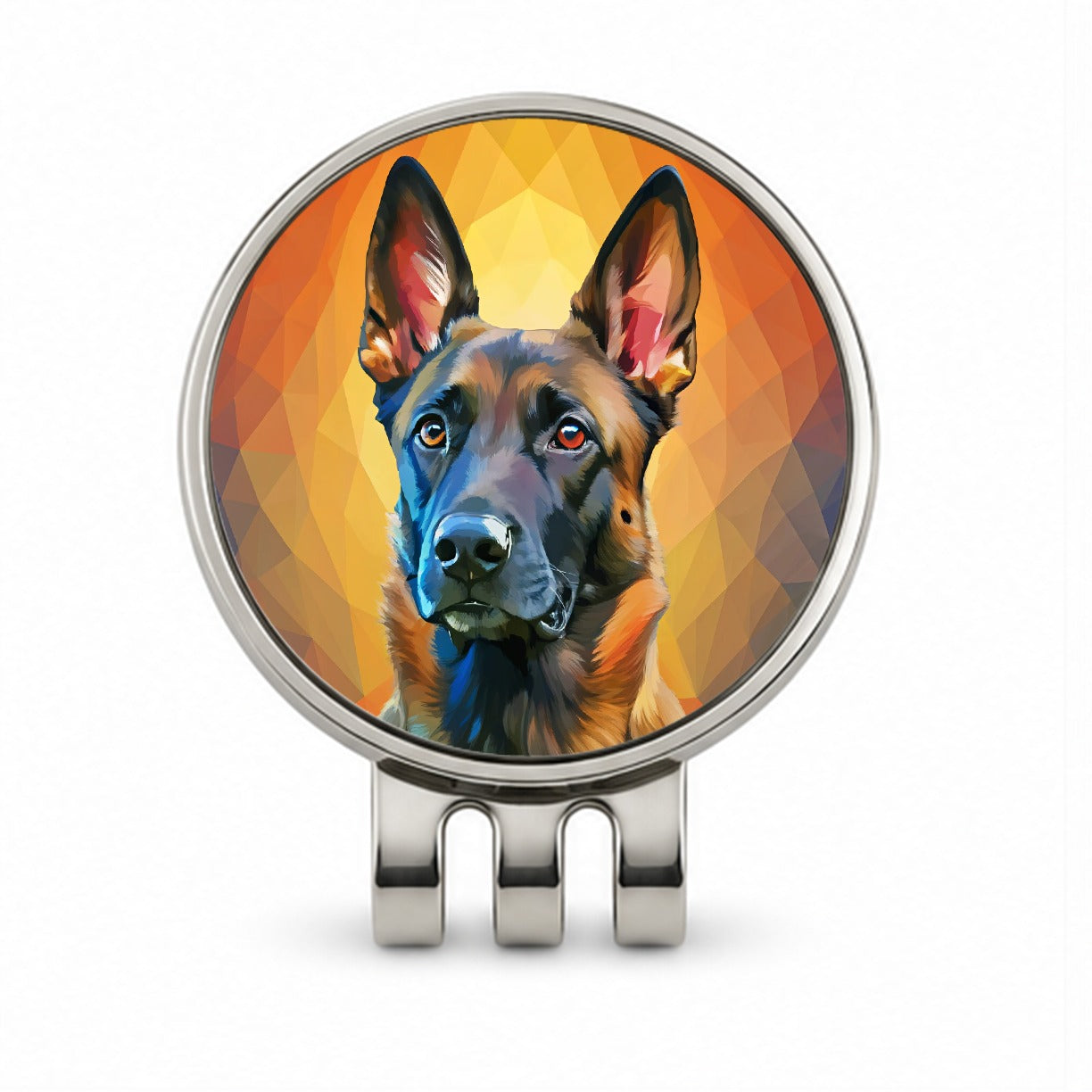 Belgian Malinois Dog Pop Art Golf Hat Clip with Ball Marker