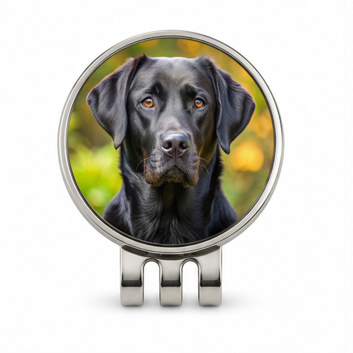 Black Labrador Retriever Dog Photo Golf Hat Clip with Ball Marker