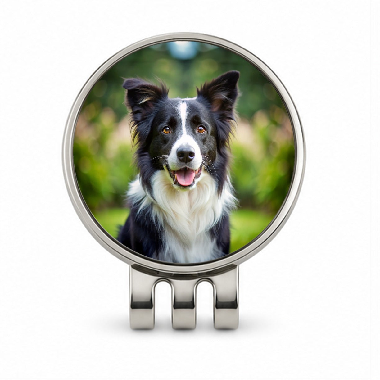 Border Collie Dog Photo Golf Hat Clip with Ball Marker