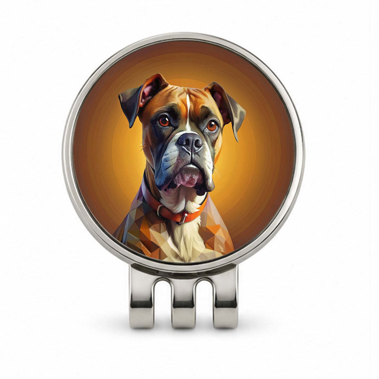 Boxer Dog Contemporary Art Golf Hat Clip with Ball Marker