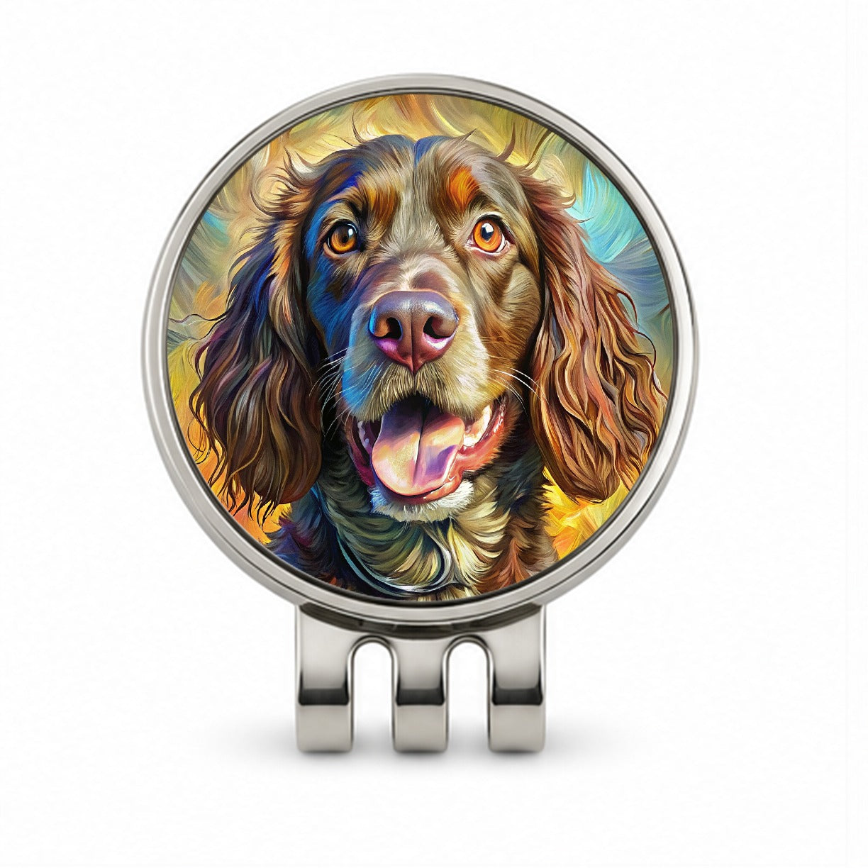 Boykin Spaniel Dog Expressionism Art Golf Hat Clip with Ball Marker