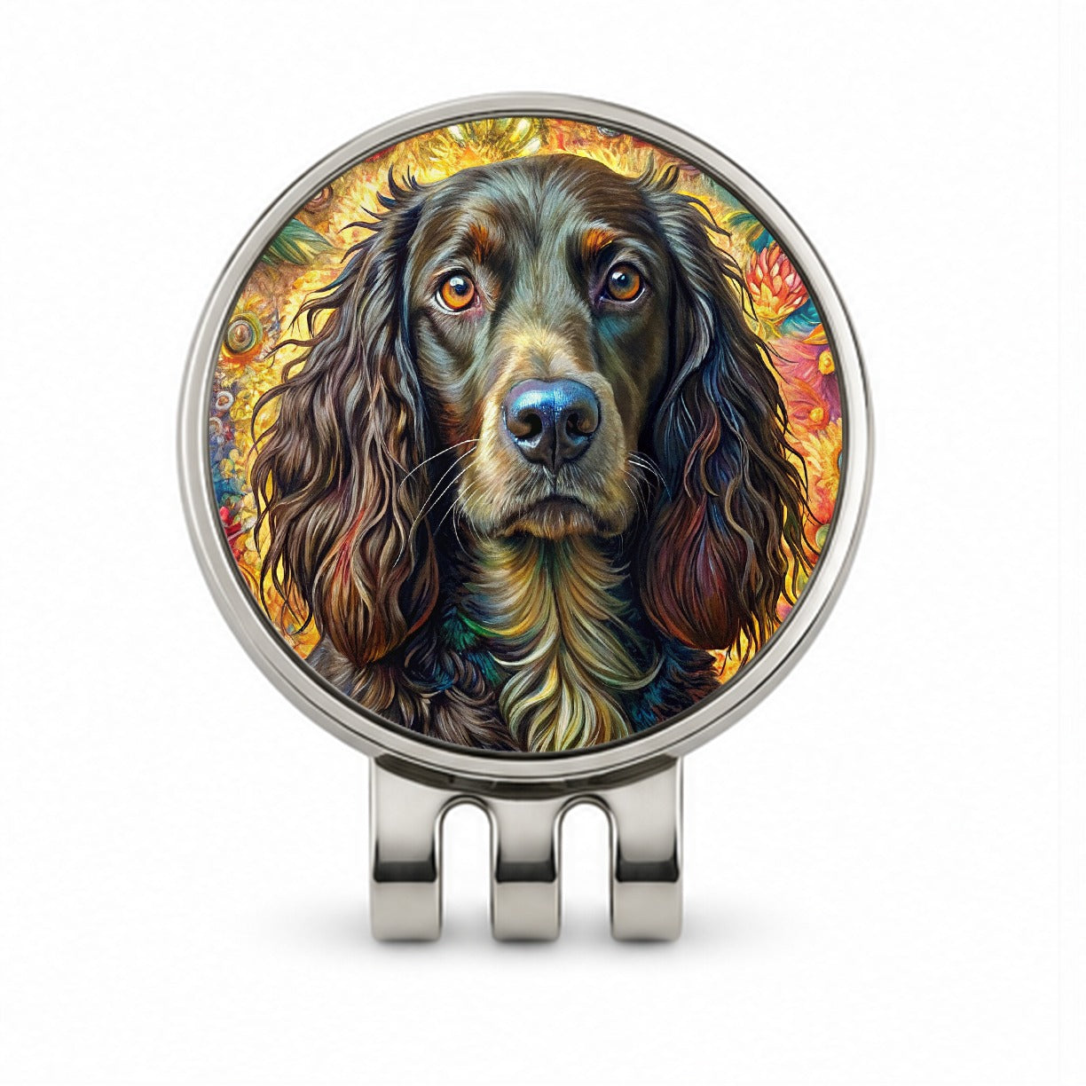 Boykin Spaniel Dog French Bohemian Art Golf Hat Clip with Ball Marker