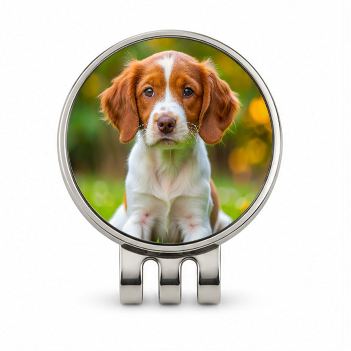 Brittany Spaniel Dog Puppy Photo Golf Hat Clip with Ball Marker