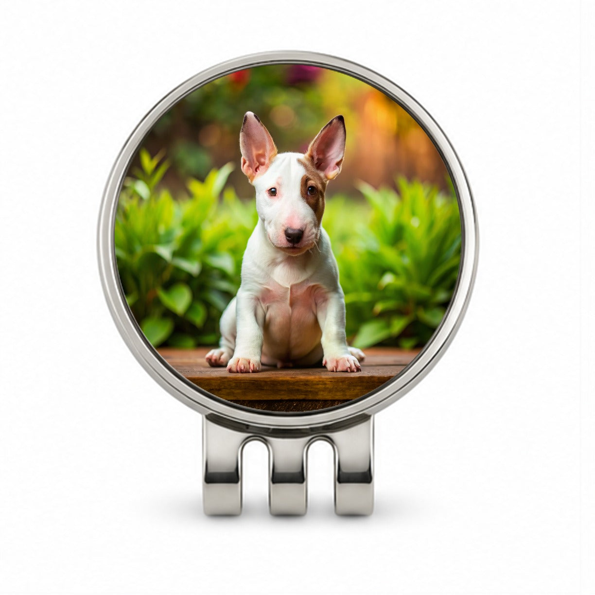 Bull Terrier Dog Puppy Photo Golf Hat Clip with Ball Marker