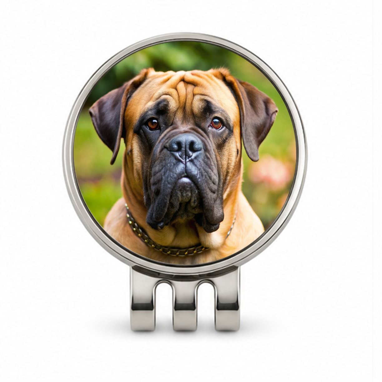 Bullmastiff Dog Photo Golf Hat Clip with Ball Marker