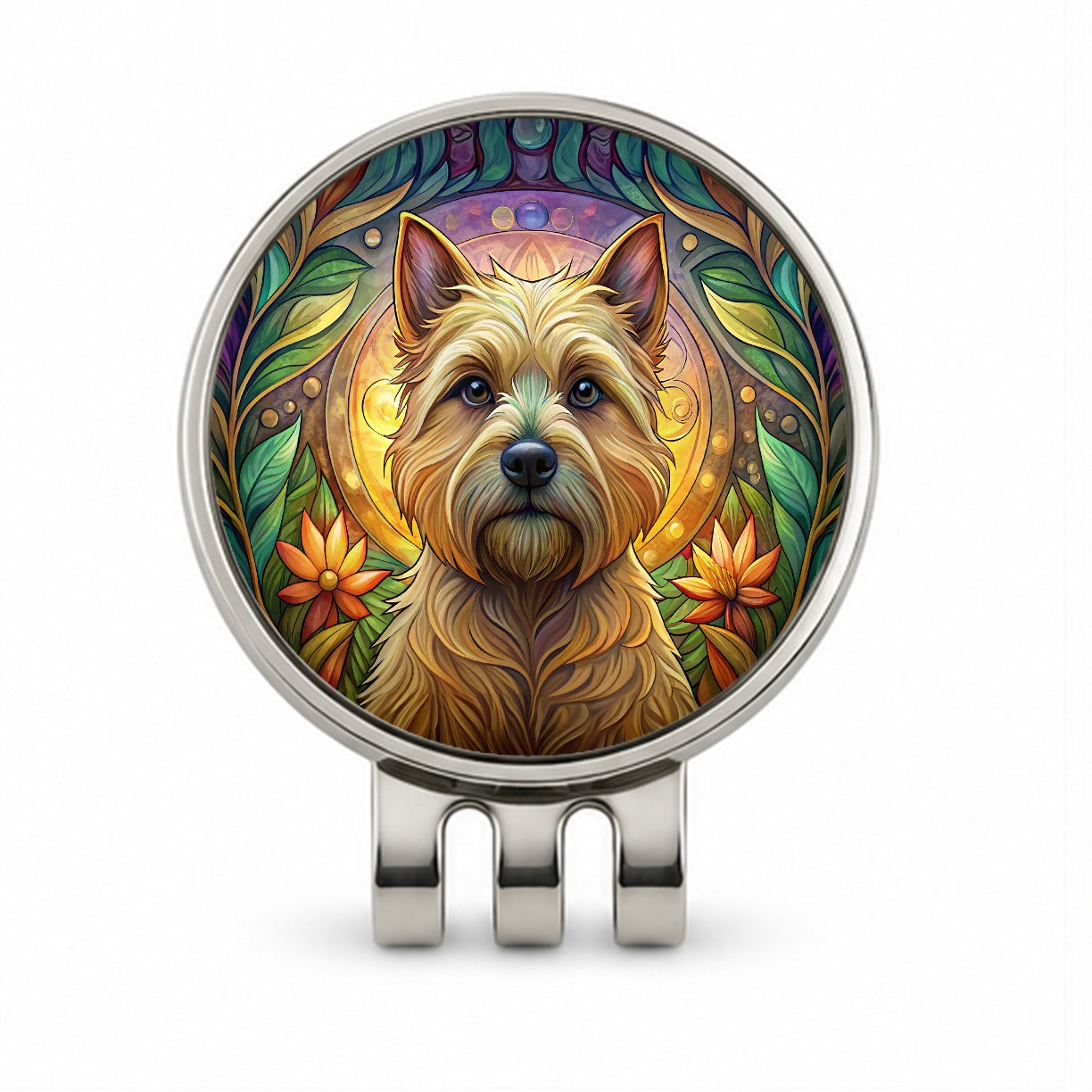 Cairn Terrier Dog Art Nouveau Golf Hat Clip with Ball Marker