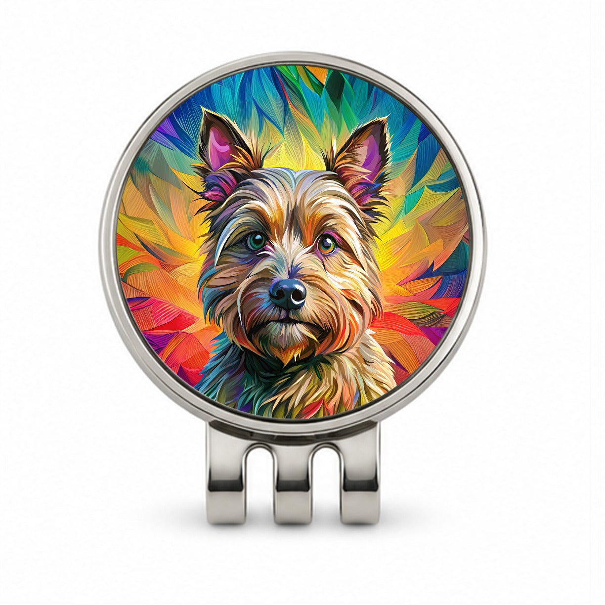 Cairn Terrier Dog Pop Art Golf Hat Clip with Ball Marker