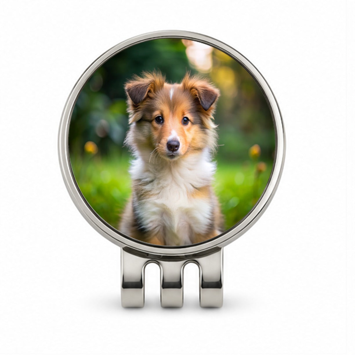 Collie Dog Puppy Photo Golf Hat Clip with Ball Marker