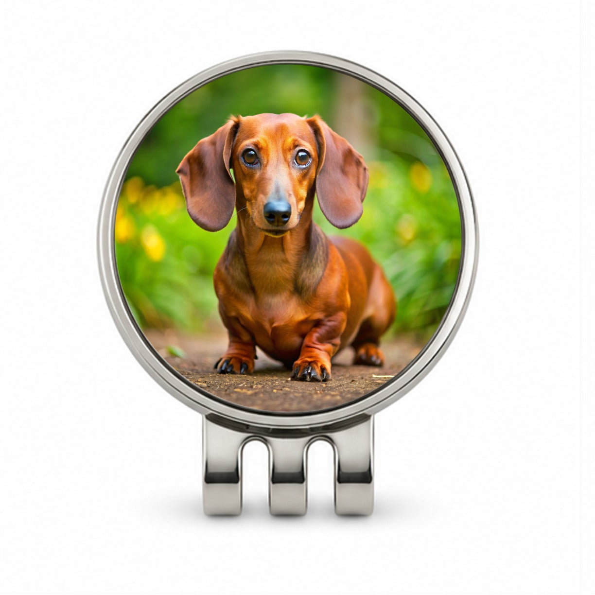 Dachshund Dog Photo Golf Hat Clip with Ball Marker