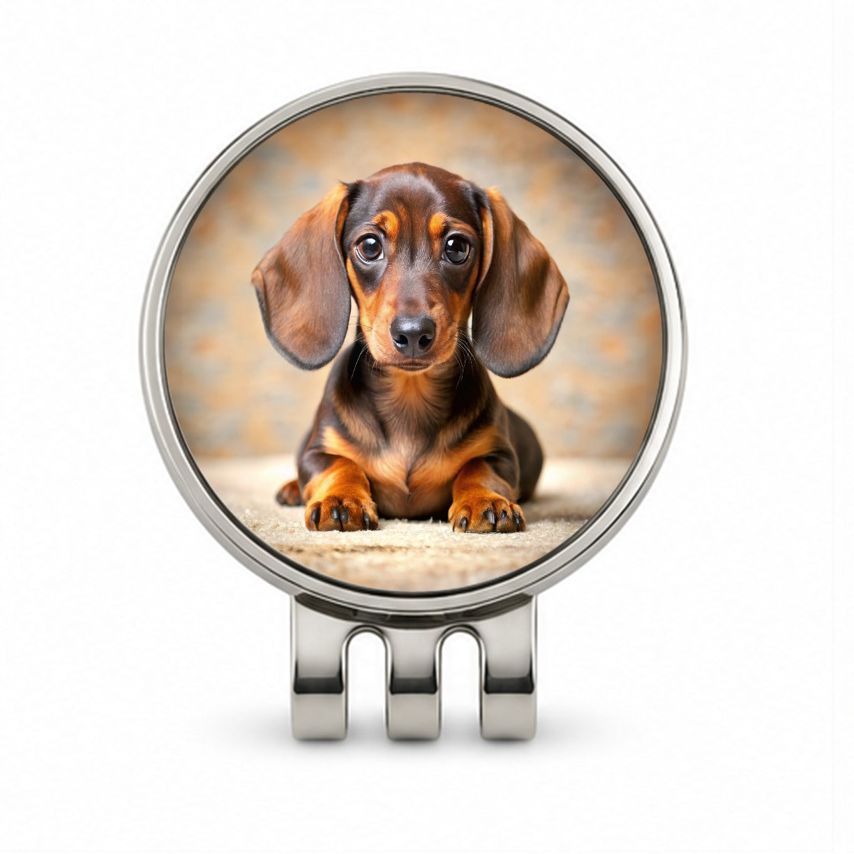 Dachshund Dog Puppy Photo Golf Hat Clip with Ball Marker