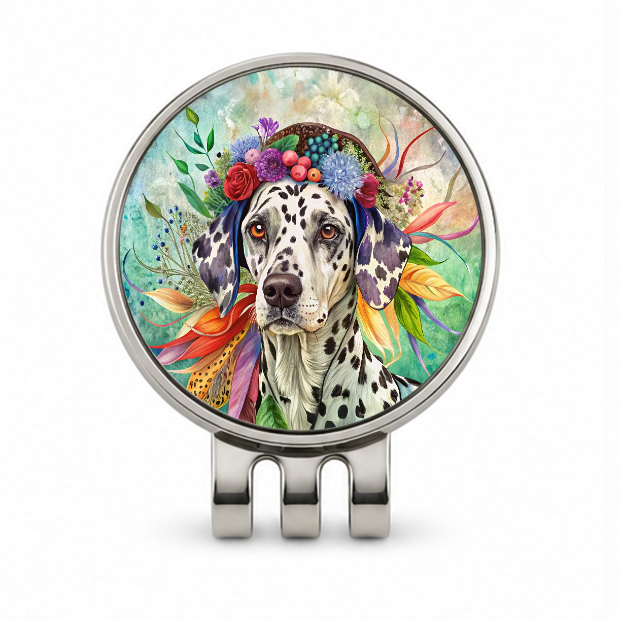 Dalmatian Dog French Bohemian Art Golf Hat Clip with Ball Marker