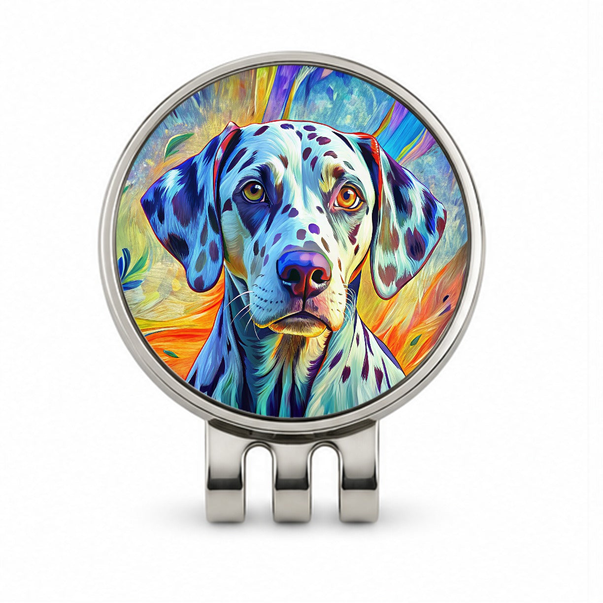 Dalmatian Dog Pop Art Golf Hat Clip with Ball Marker
