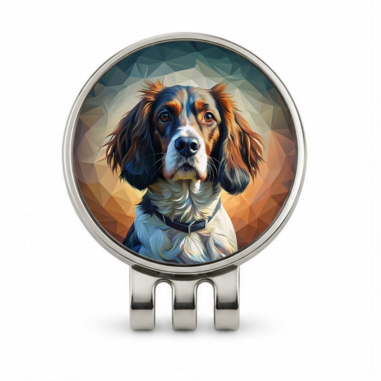 English Springer Spaniel Dog Abstract Stylized Art Golf Hat Clip with Ball Marker