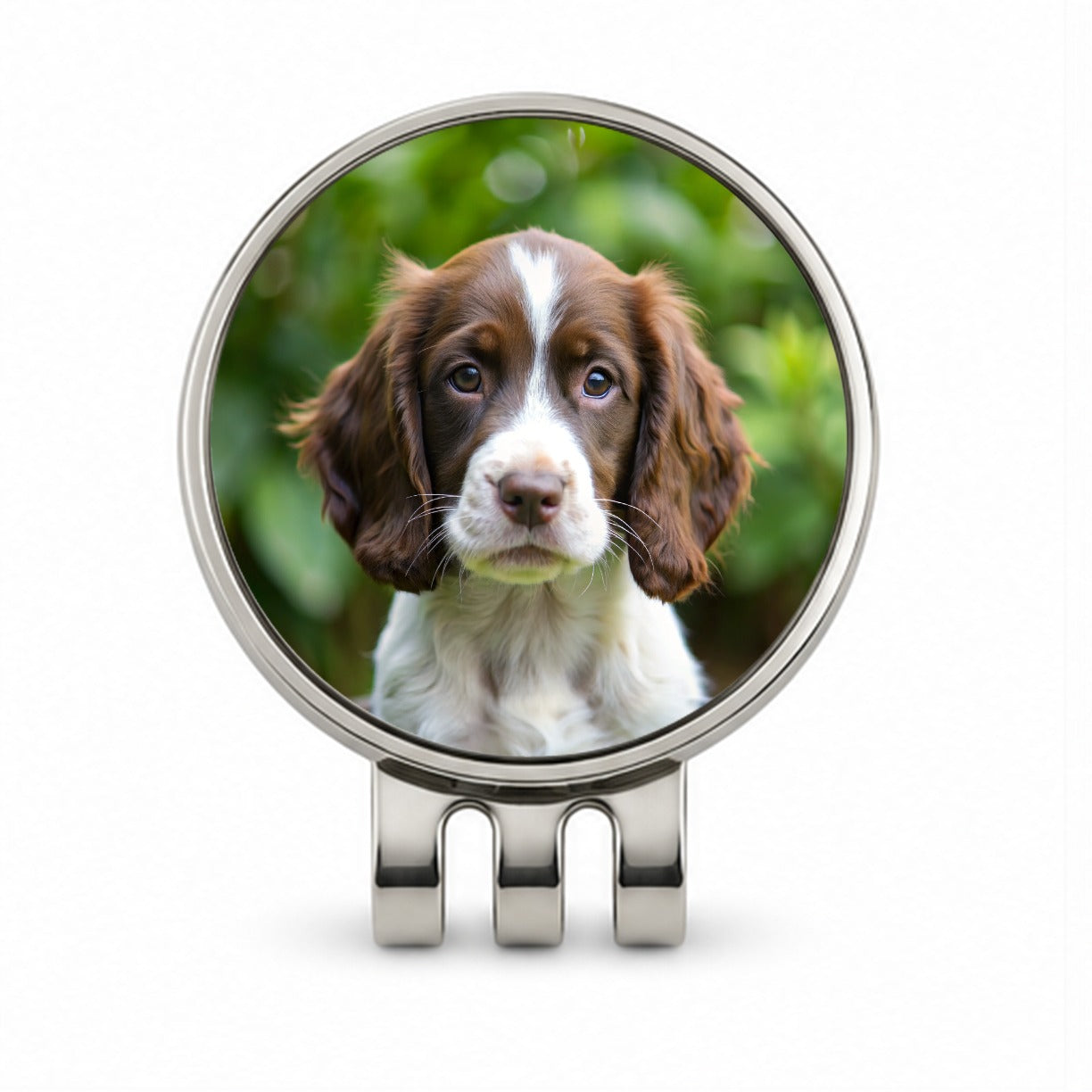 English Springer Spaniel Dog Puppy Photo Golf Hat Clip with Ball Marker
