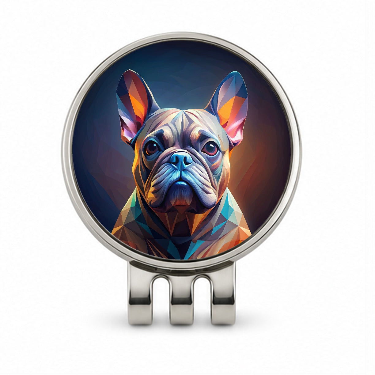 French Bulldog Frenchie Dog Abstract Stylized Art Golf Hat Clip with Ball Marker
