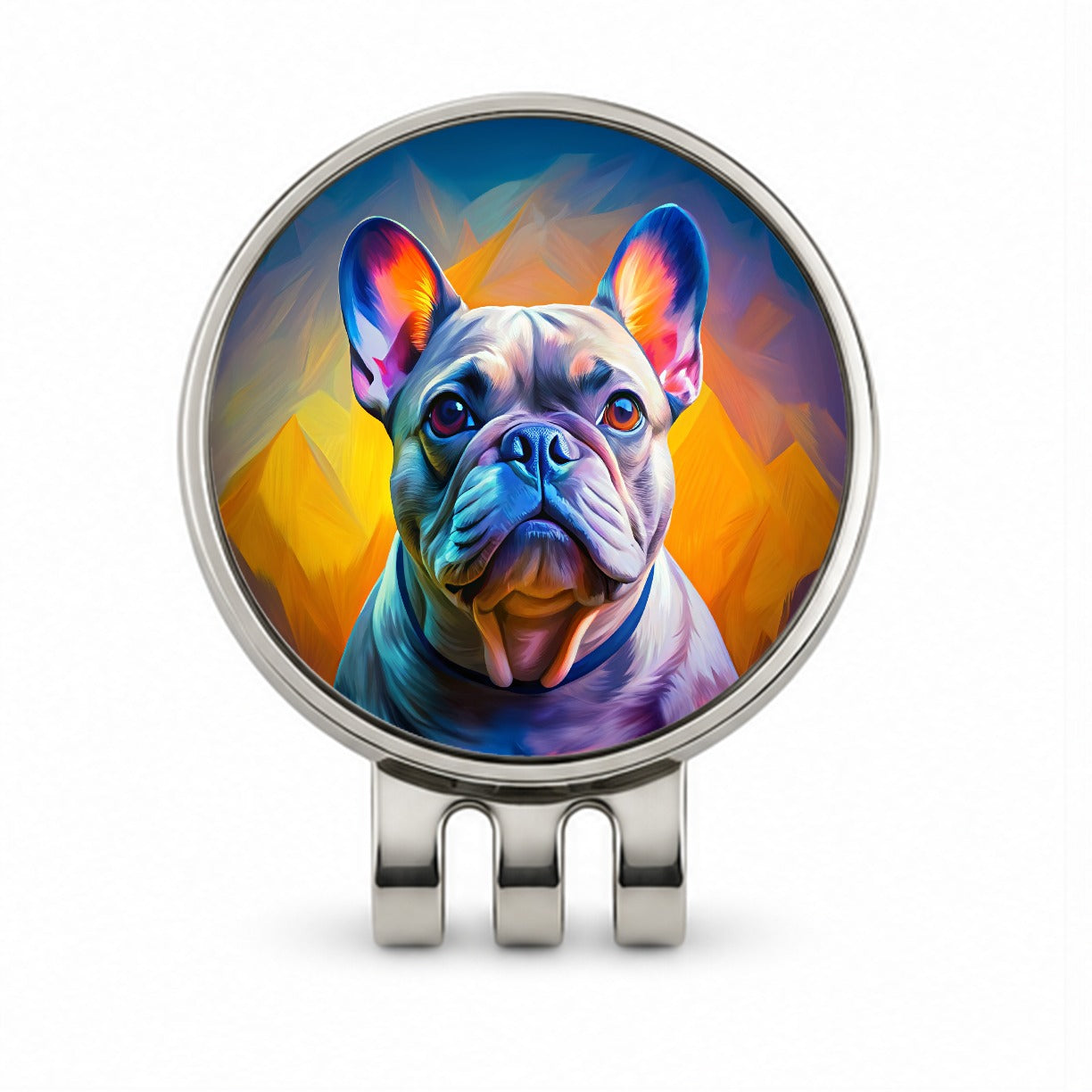 French Bulldog Frenchie Dog Pop Art Golf Hat Clip with Ball Marker