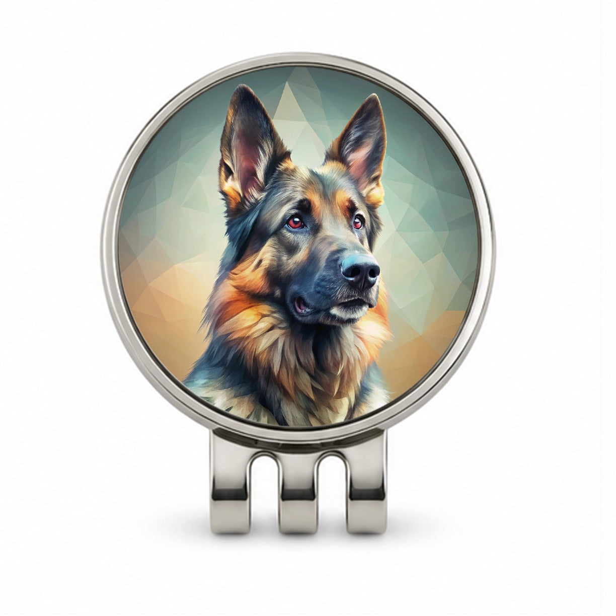 German Shepherd Dog Contemporary Art Golf Hat Clip with Ball Marker