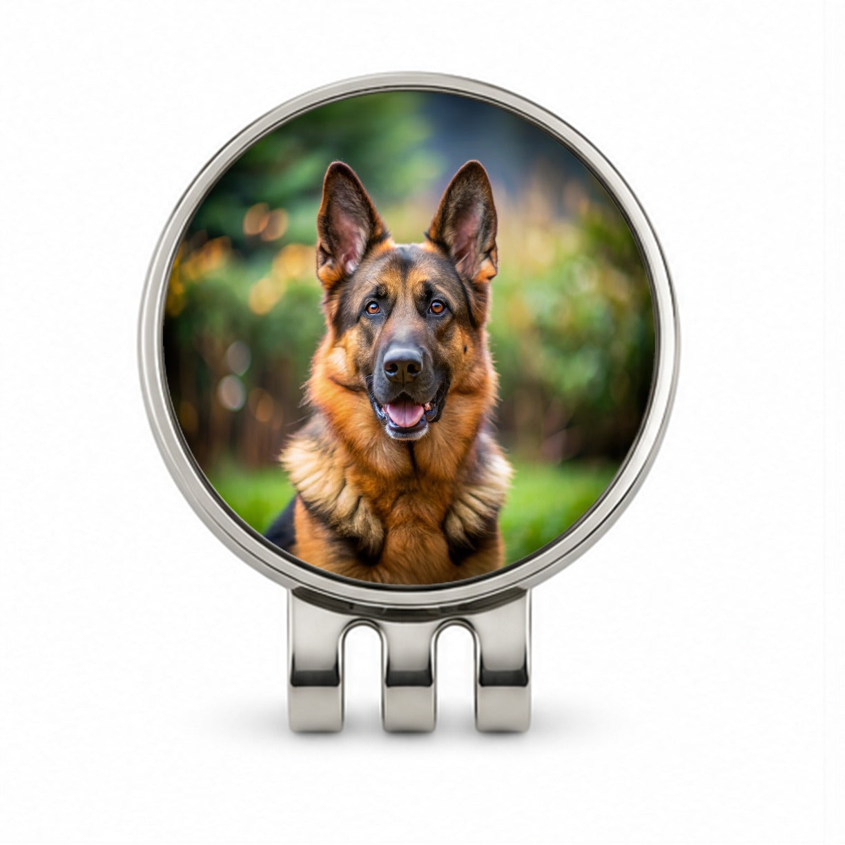 German Shepherd Dog Photo Golf Hat Clip with Ball Marker