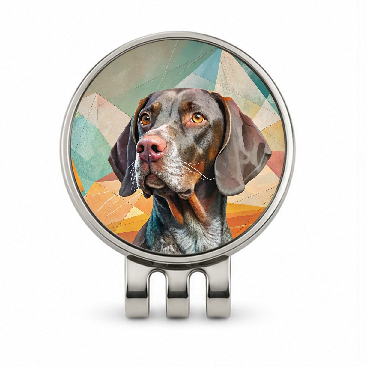 German Shorthaired Pointer Dog Contemporary Art Golf Hat Clip with Ball Marker