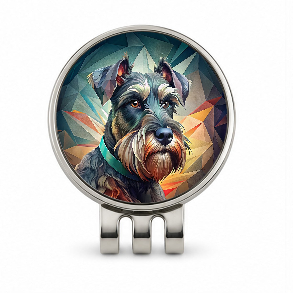 Giant Schnauzer Dog Contemporary Art Golf Hat Clip with Ball Marker