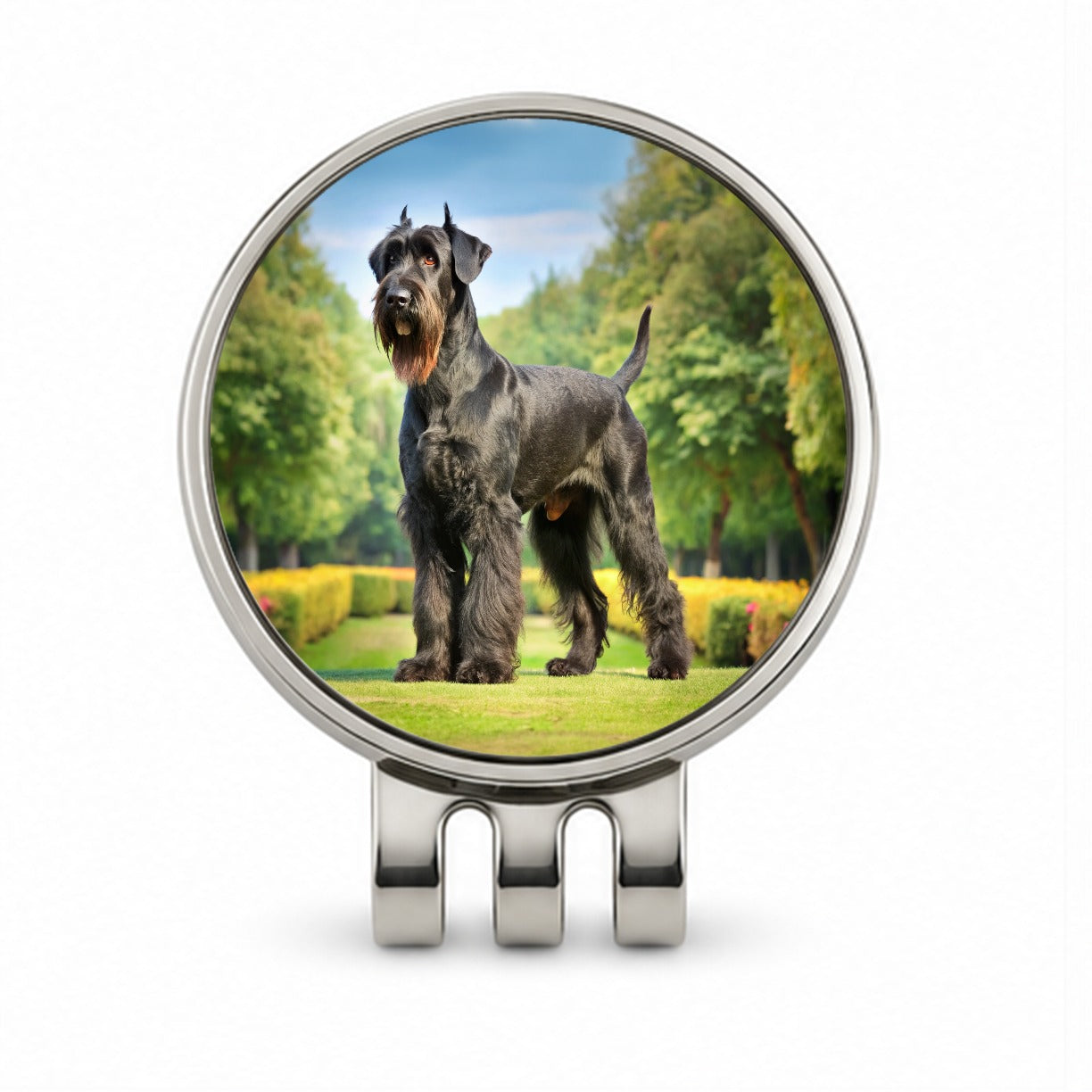 Giant Schnauzer Dog Photo Golf Hat Clip with Ball Marker