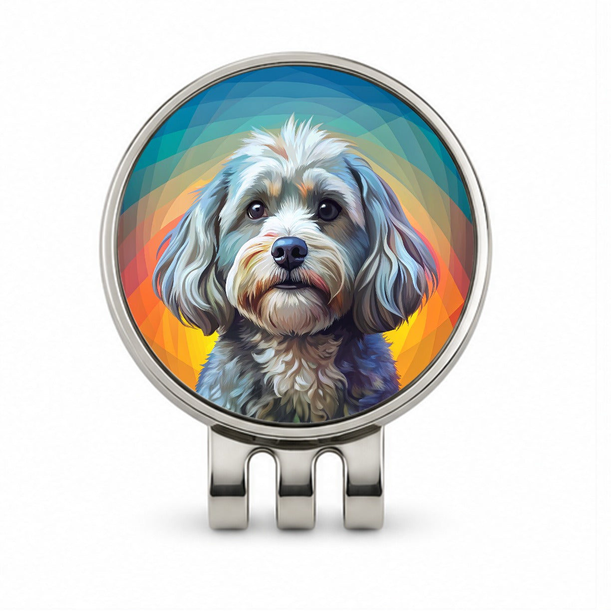 Havanese Dog Pop Art Golf Hat Clip with Ball Marker
