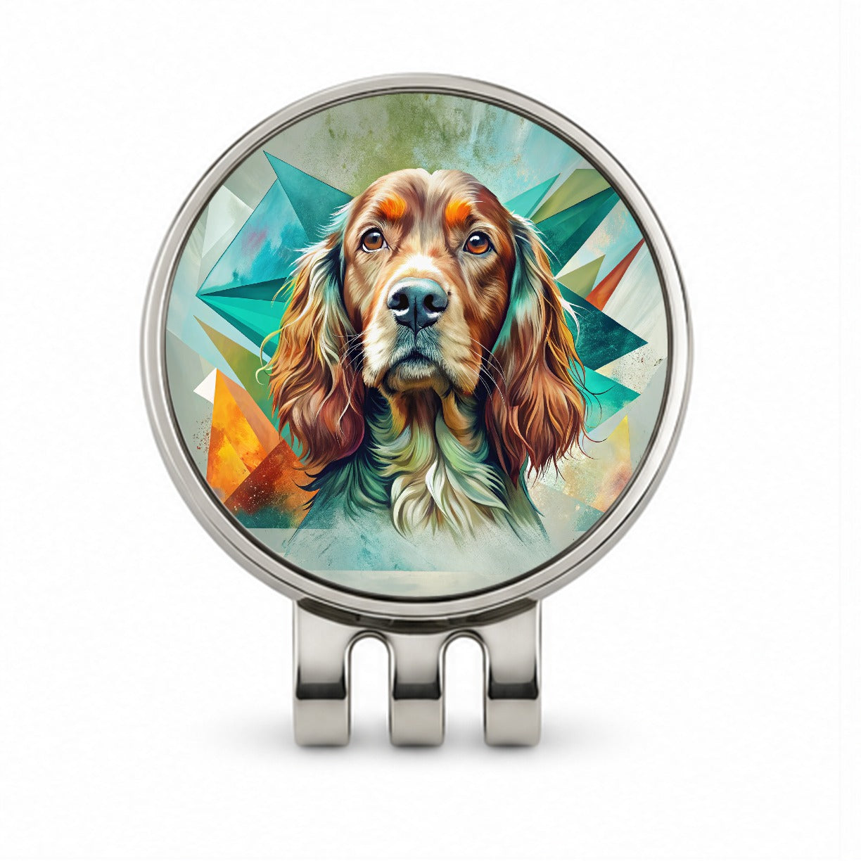 Irish Setter Dog Contemporary Art Golf Hat Clip with Ball Marker